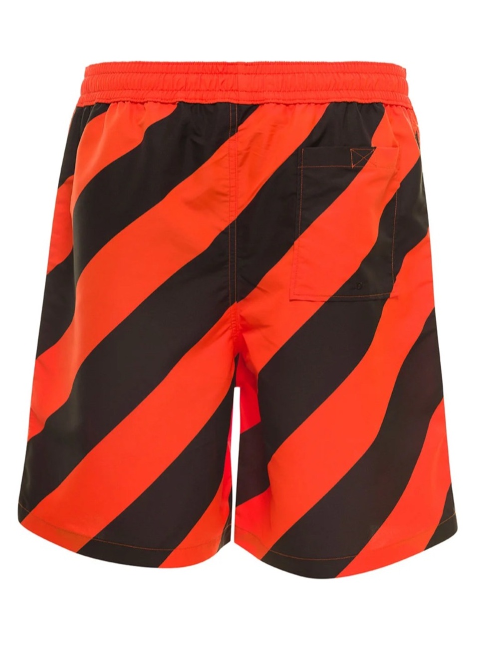 Off-White Orange and Black Diag surfer logo printed Swim Trunks!
